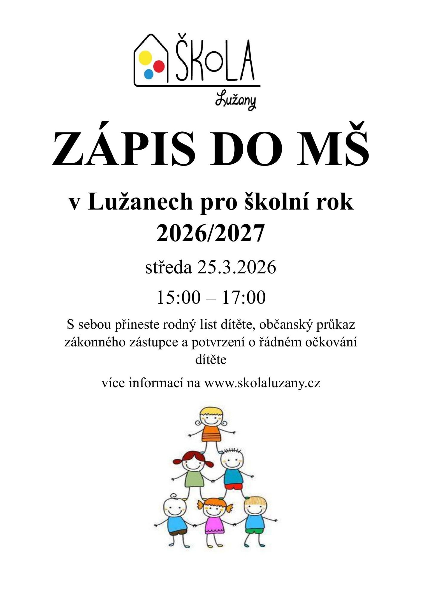 Zápis do MŠ pro školní rok 2026/2027